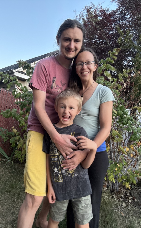 Leah with her husband and son